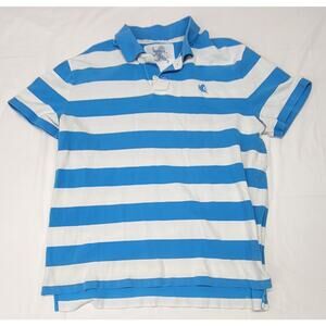 Express Men’s XL Striped Polo Shirt Short Sleeve Stretch Classic Fit Casual Y2k